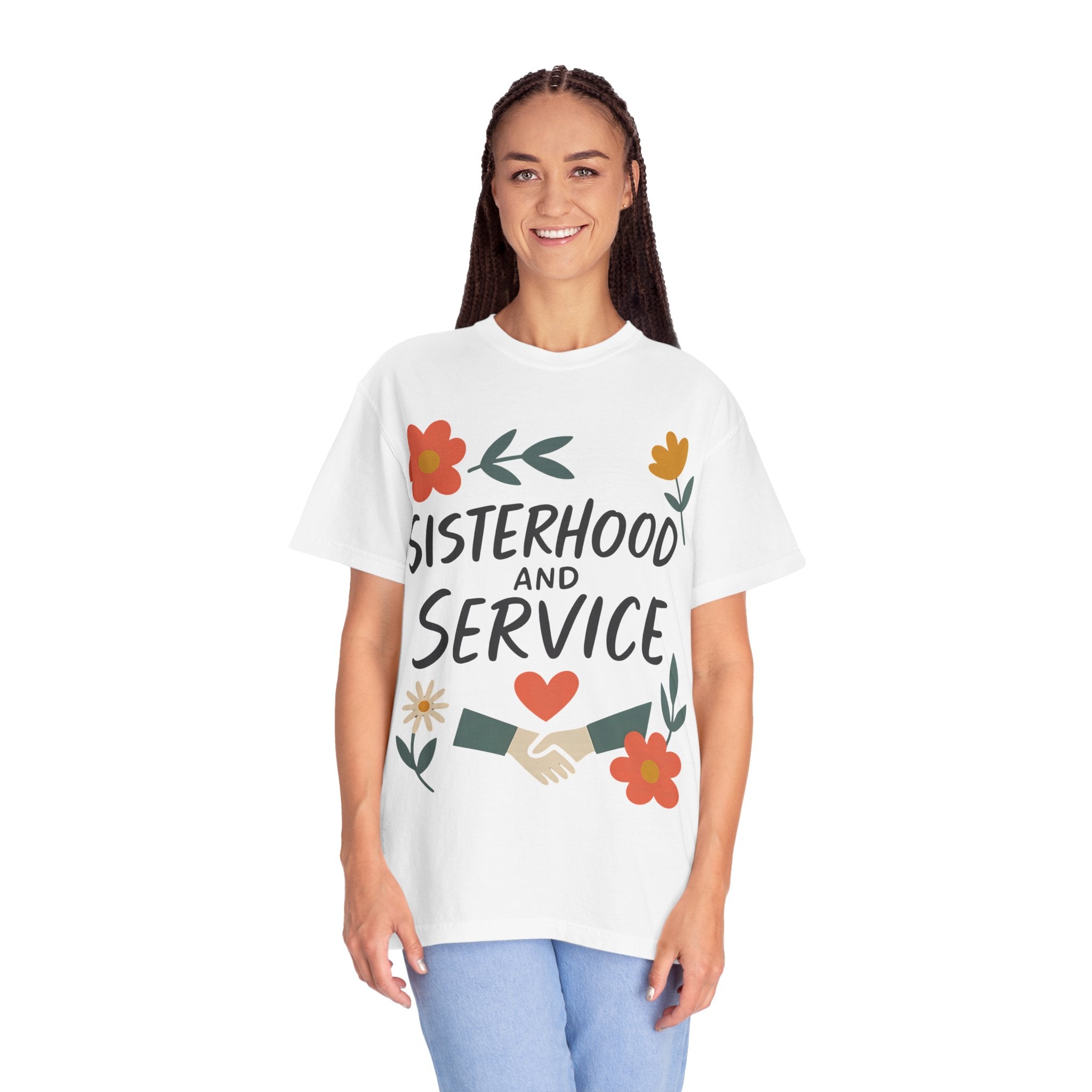 "Sisterhood and Service" Unisex Garment-Dyed T-shirt