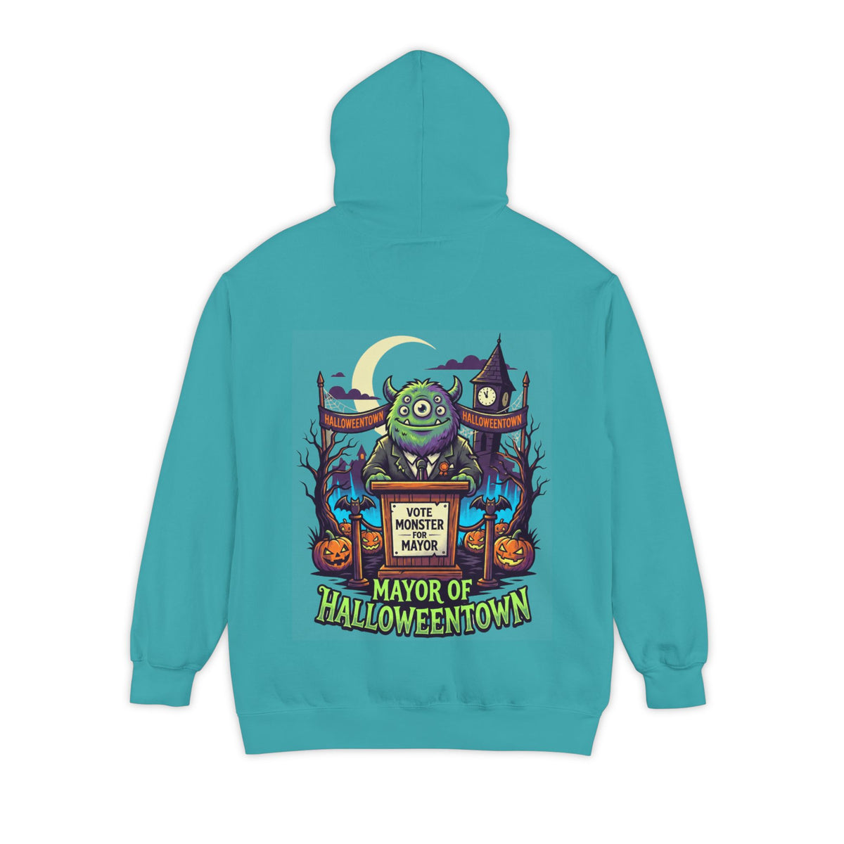 Color: Seafoam | Vote Monster For Mayor Garment-Dyed Hoodie