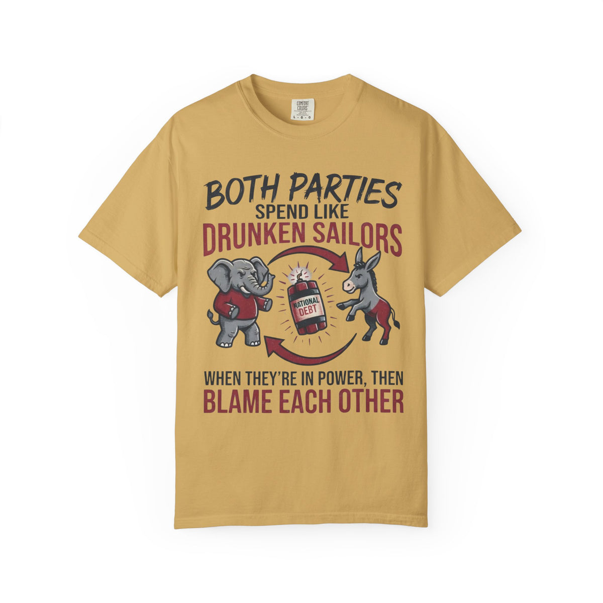 Color: Mustard | Protest Series - Audit The Spending Unisex Garment-Dyed Tee