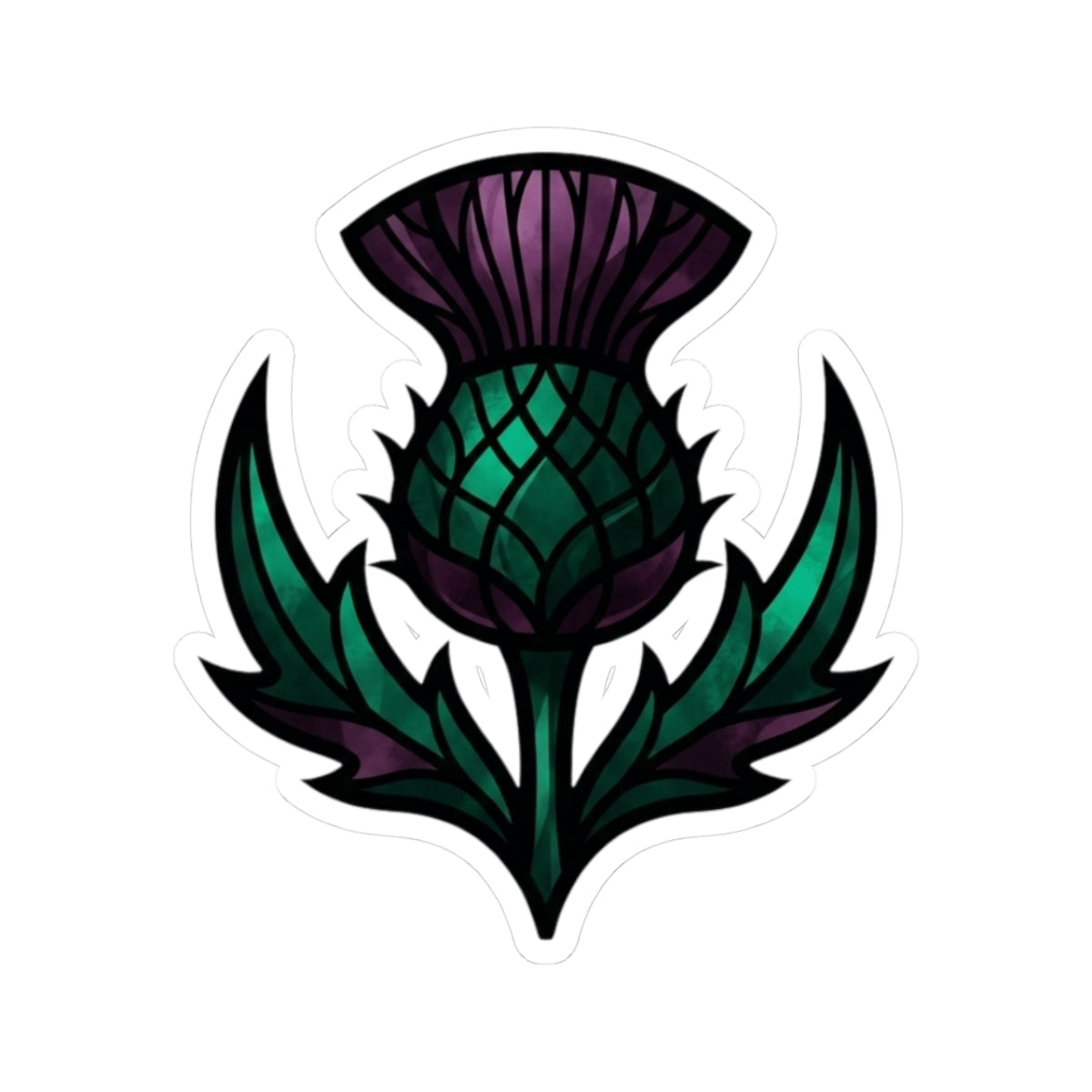 "Stained Glass Floral" Sticker