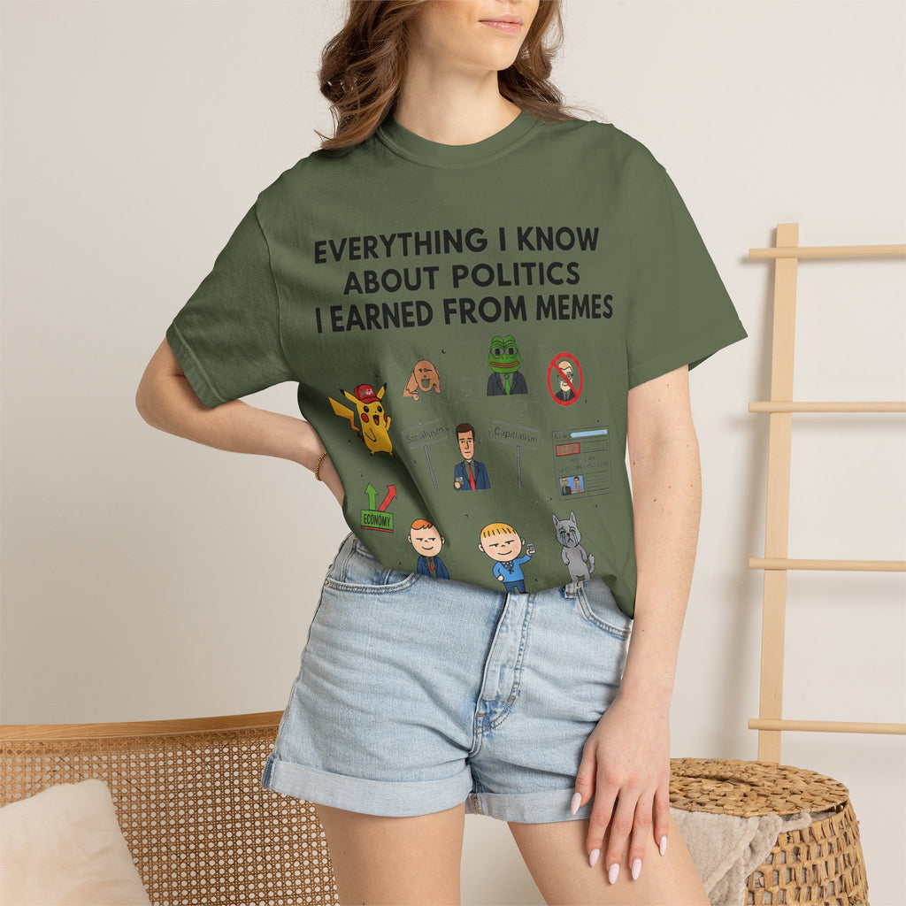 "Advanced Degrees in Memes" Unisex Garment-Dyed T-shirt