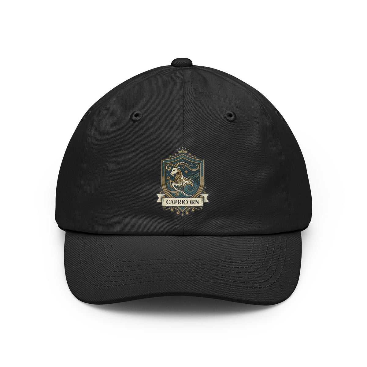 Color: Black | Capricorn- The Sea-Goat Crest Dad Hat