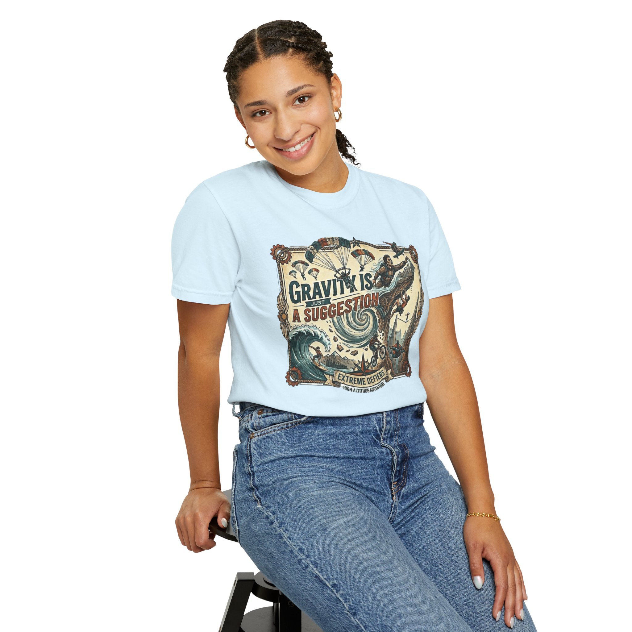 "Gravity is Just a Suggestion" Unisex Garment-Dyed T-shirt