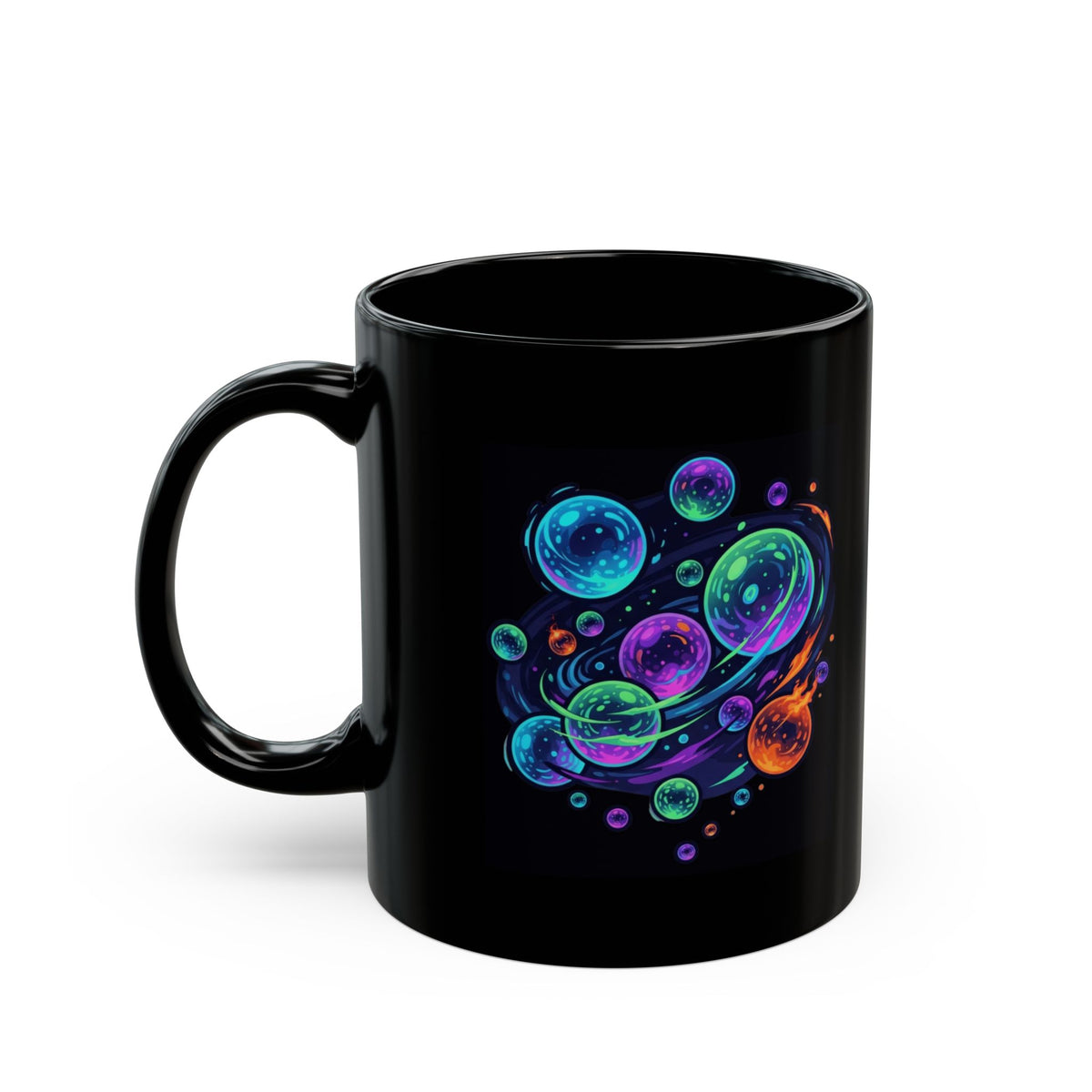"MinMin Lights (Australian Folklore)" Black Ceramic Mug — Graphic