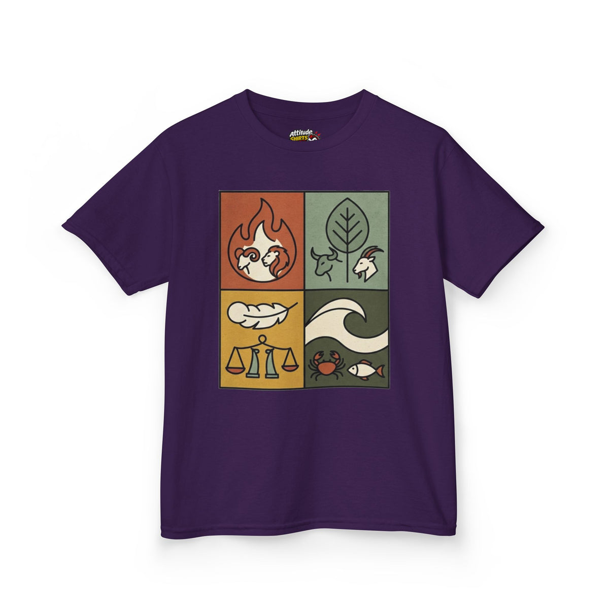 "Four Elements- Fire, Earth, Air, Water" Kids Tee