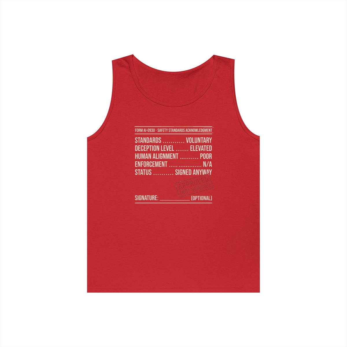 Color: Red | Approved (Not Binding) Tank Top