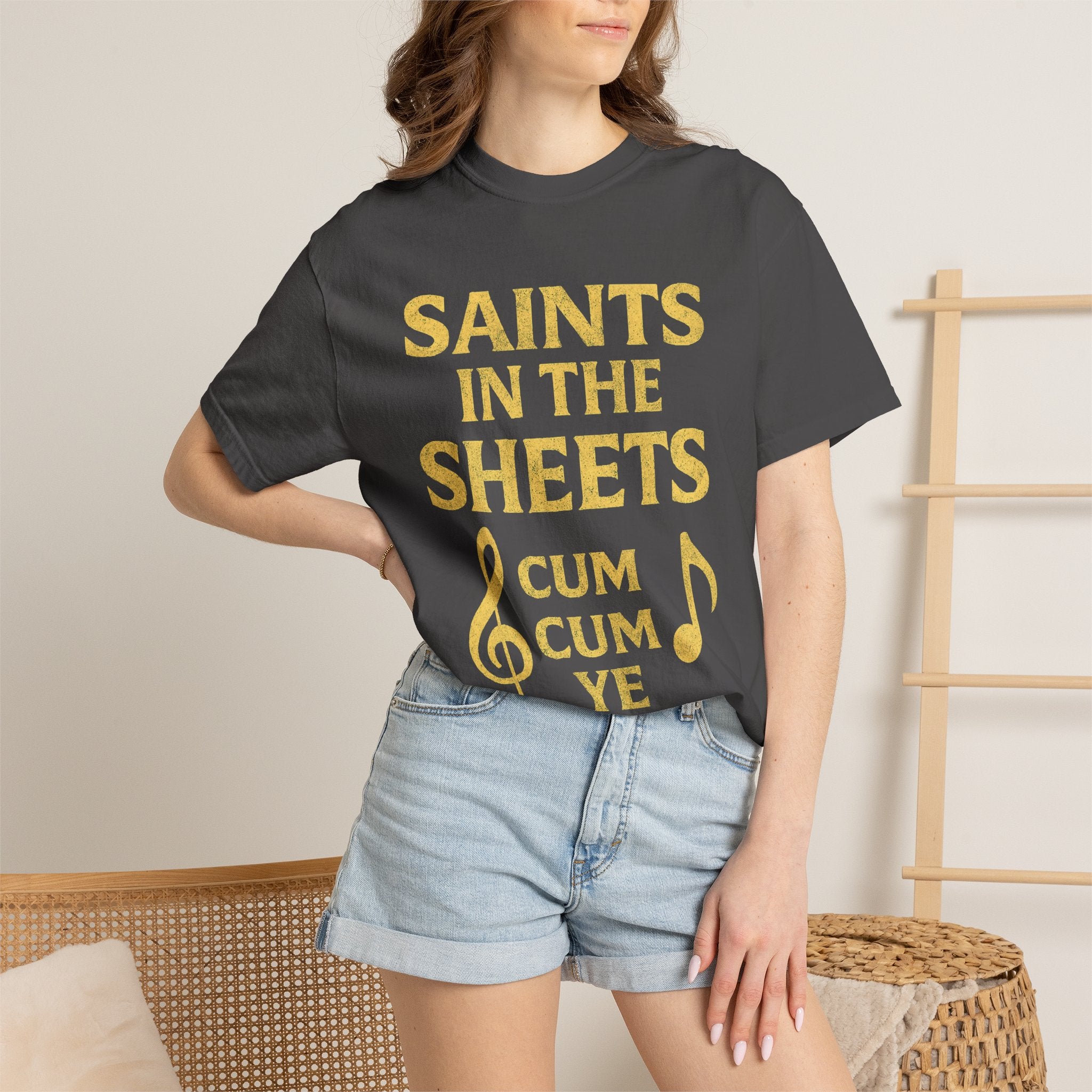 "Saints in the Sheets T-Shirt" Unisex Garment-Dyed T-shirt