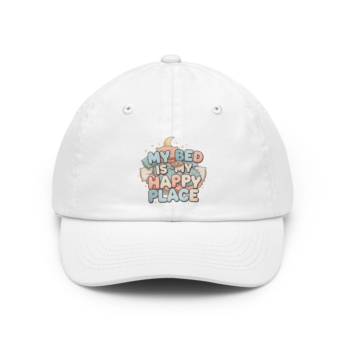 Color: White | My Bed is My Happy Place Dad Hat