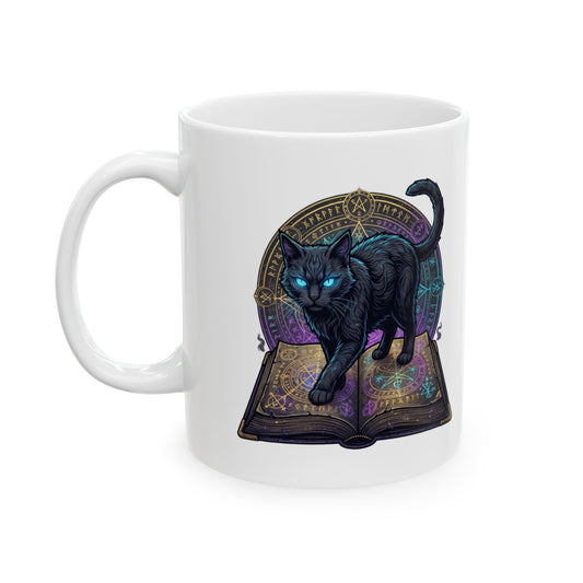 "Guardian of the Book of Shadows" White Ceramic Mug