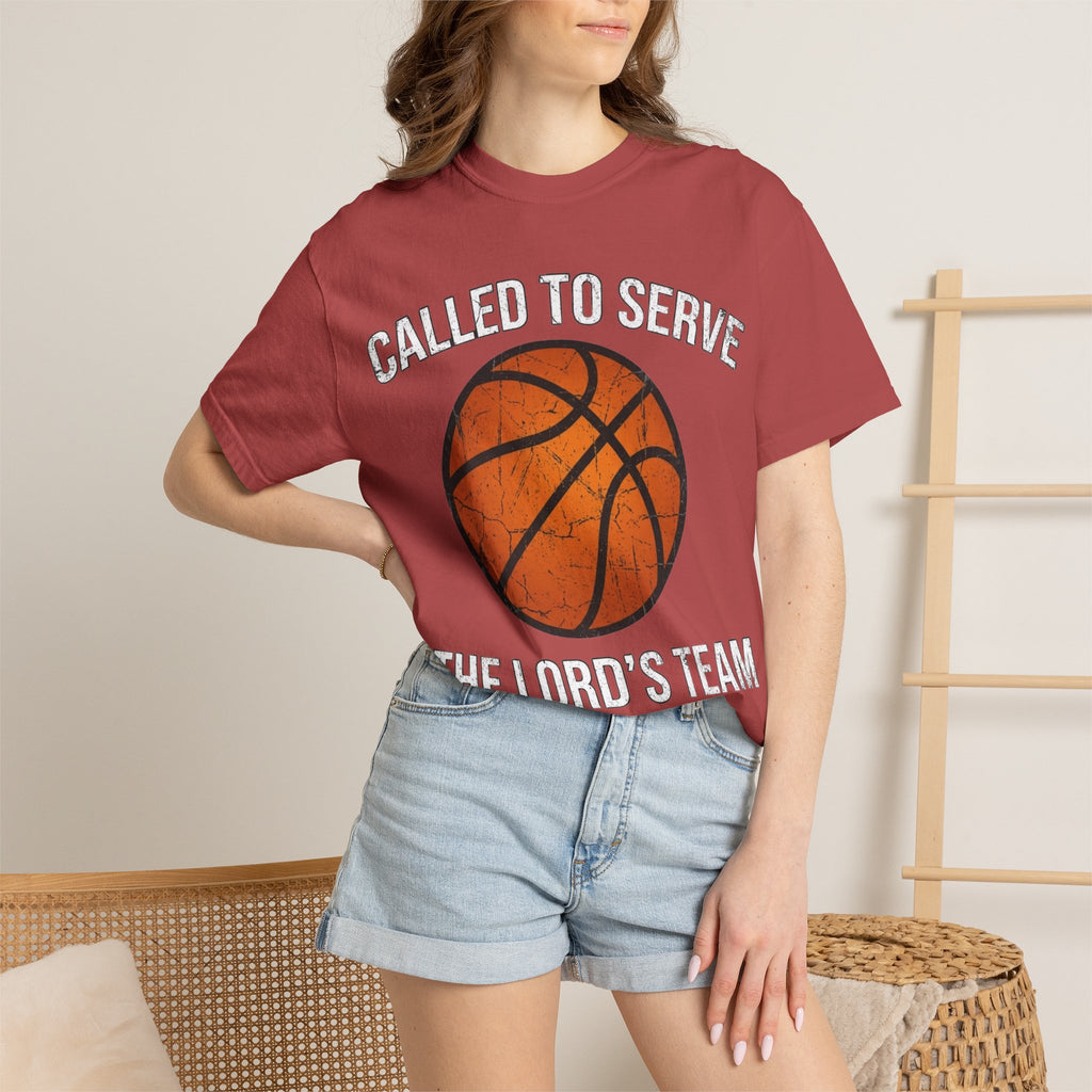 Called To Serve The Lord's Team Christian Basketball T-Shirt - Distressed Religious Sports Tee for Men and Women