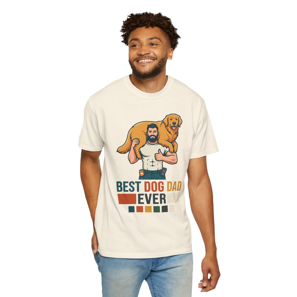 "Best Dog Dad" Unisex Garment-Dyed Tee