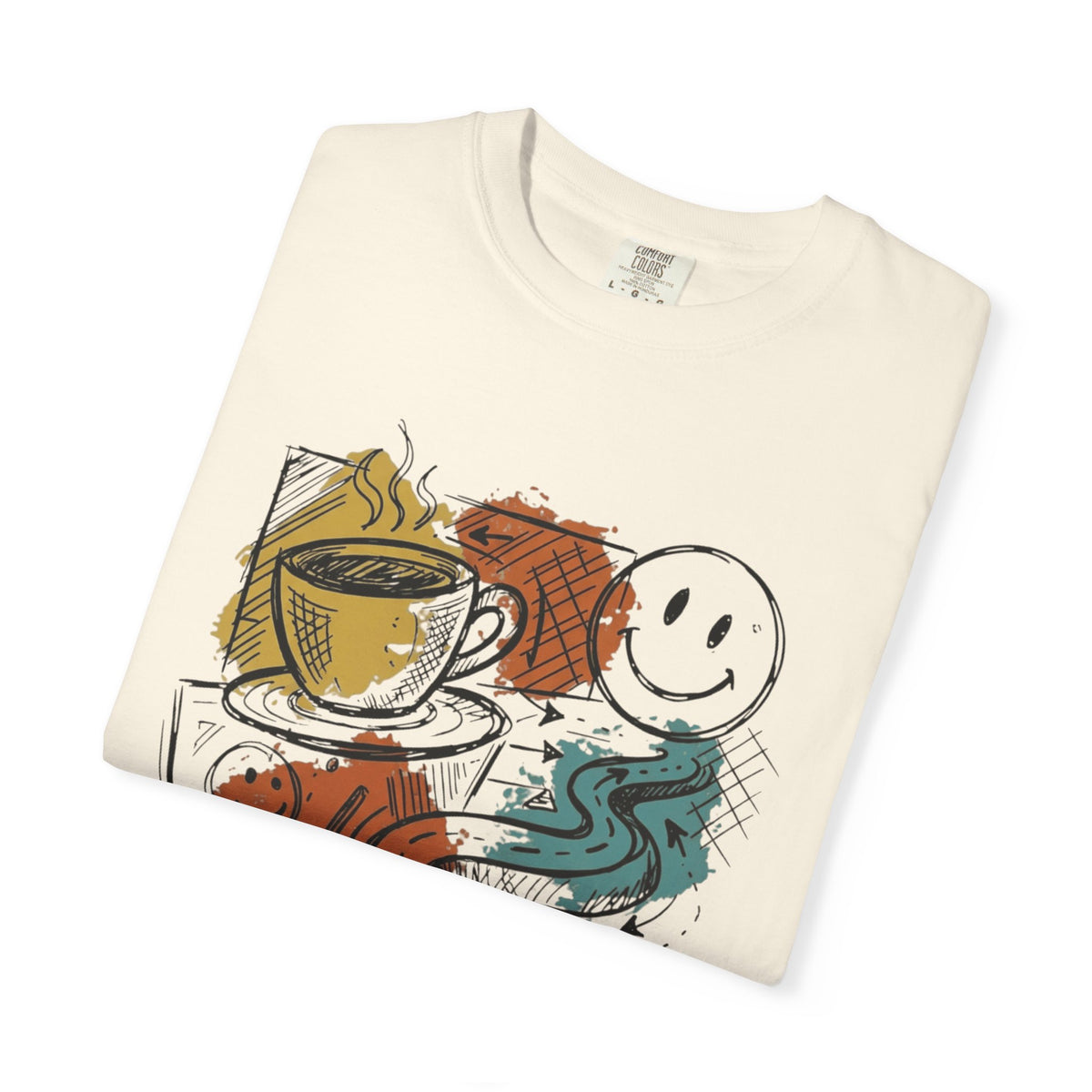 "Happy Coffee" Unisex Garment-Dyed Tee