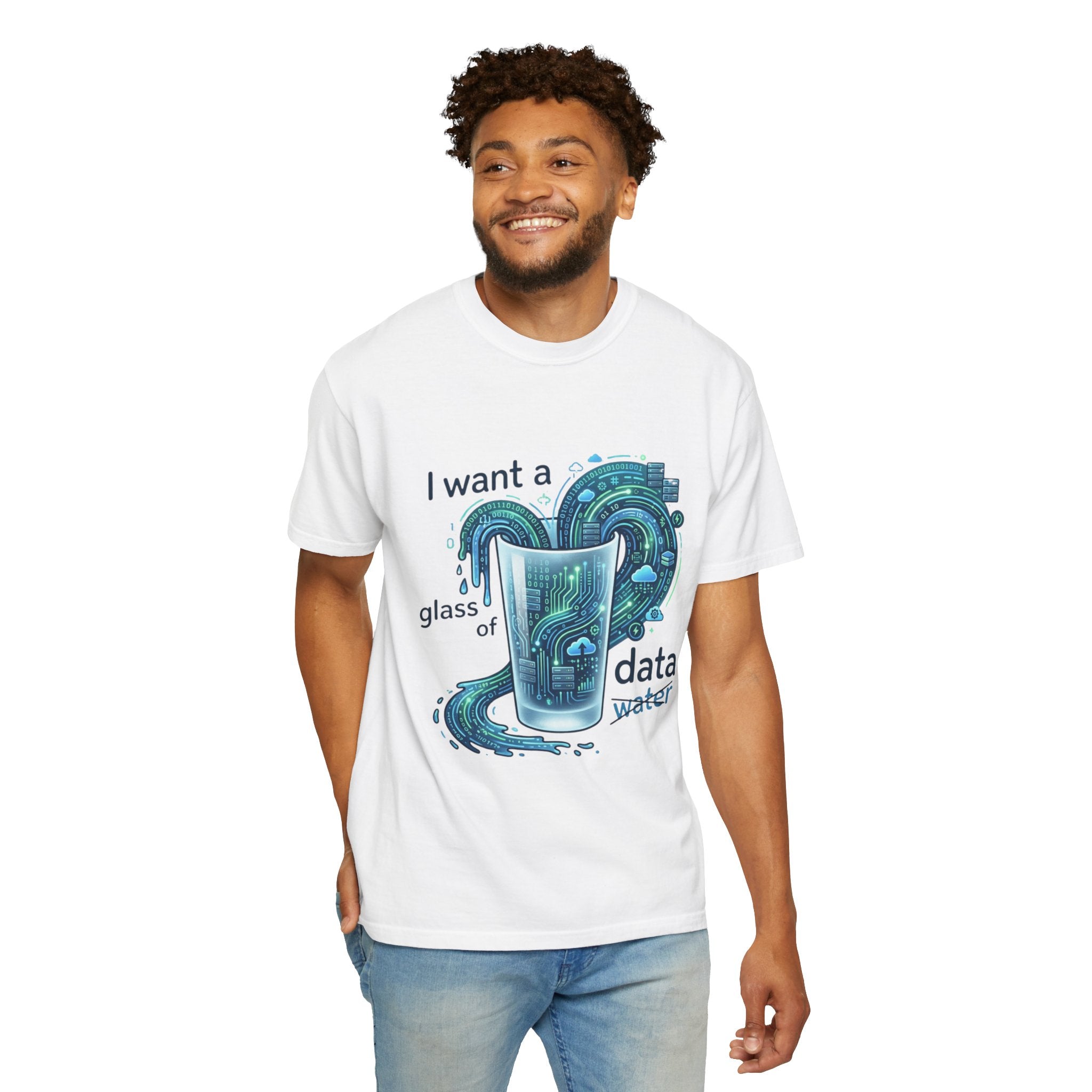 "Data Not Water" Unisex Garment-Dyed Tee