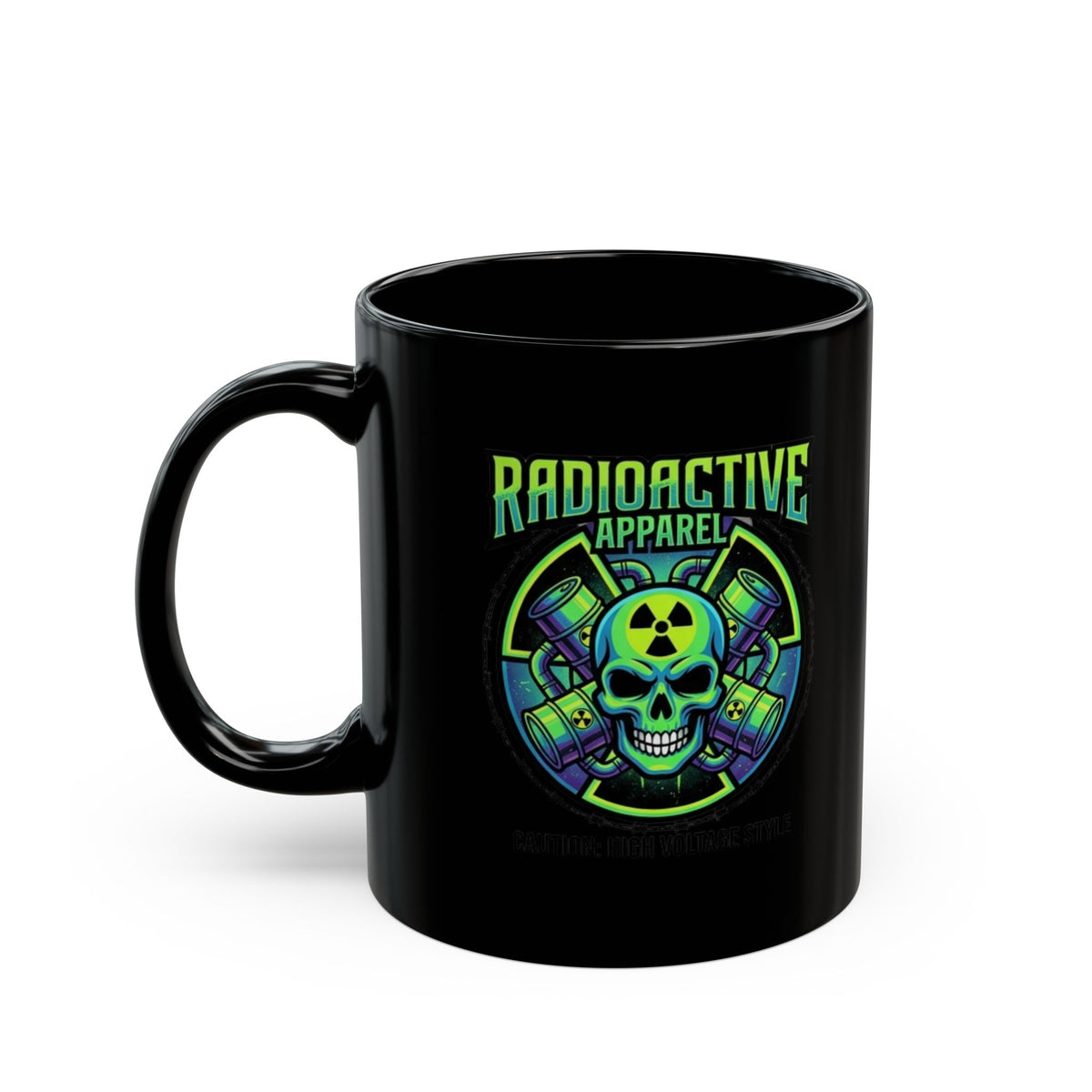 "Radioactive Apparel" Black Ceramic Mug