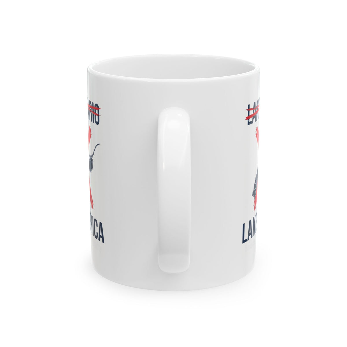 "Lake America" White Ceramic Mug