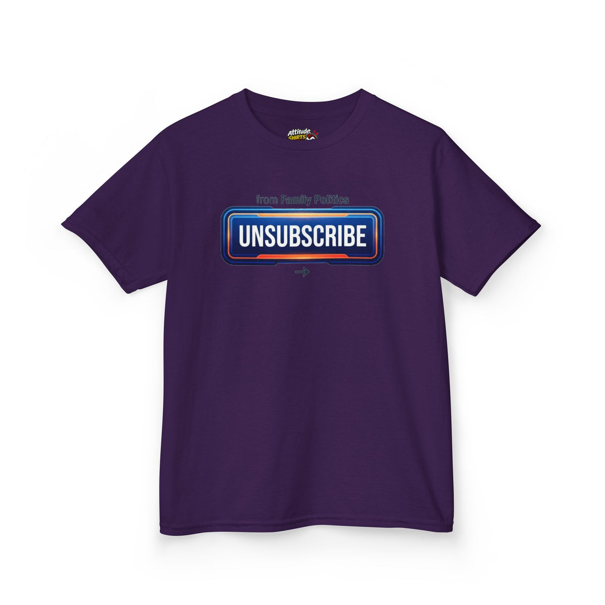 Color: Purple | Unsubscribe From Family Politics Kids Tee