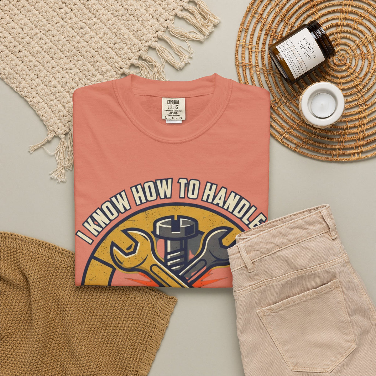 Color: Terracotta | Tight Screw and a Loose Nut Unisex Garment-Dyed Tee