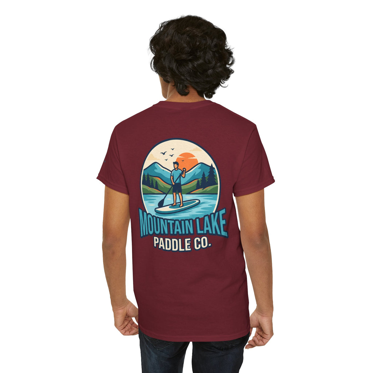 Color: Garnet | Mountain Lake Paddle Board Premium Graphic Tee