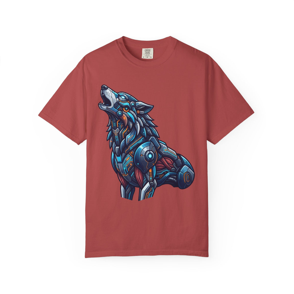 Color: Crimson | Cyber Wolf Unisex Garment-Dyed Tee