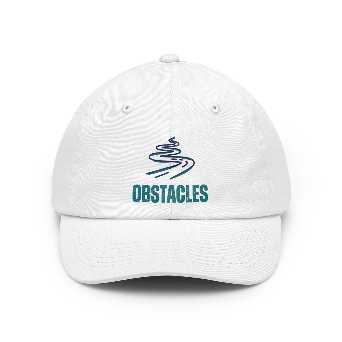 Color: White | Life Is The Obstacles Dad Hat — Graphic