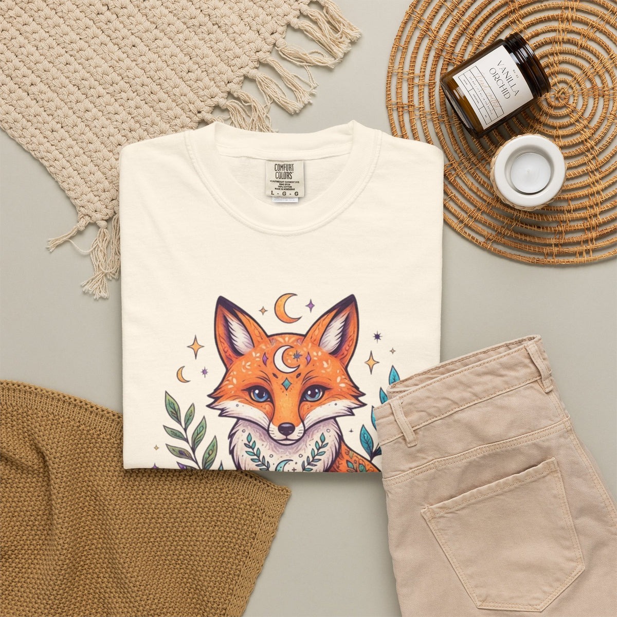 "Hippy Fox" Unisex Garment-Dyed Tee