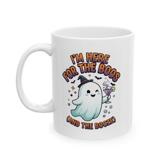 "I'm Here For The Boos" White Ceramic Mug