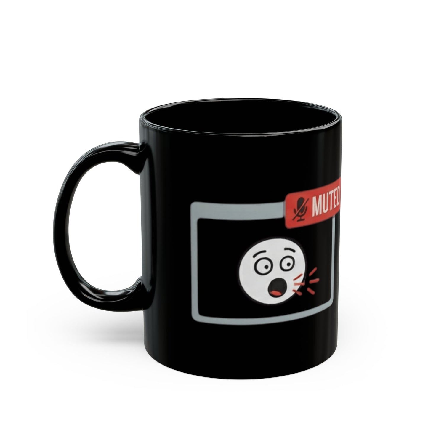 "I Found The Mute" Black Ceramic Mug — Graphic
