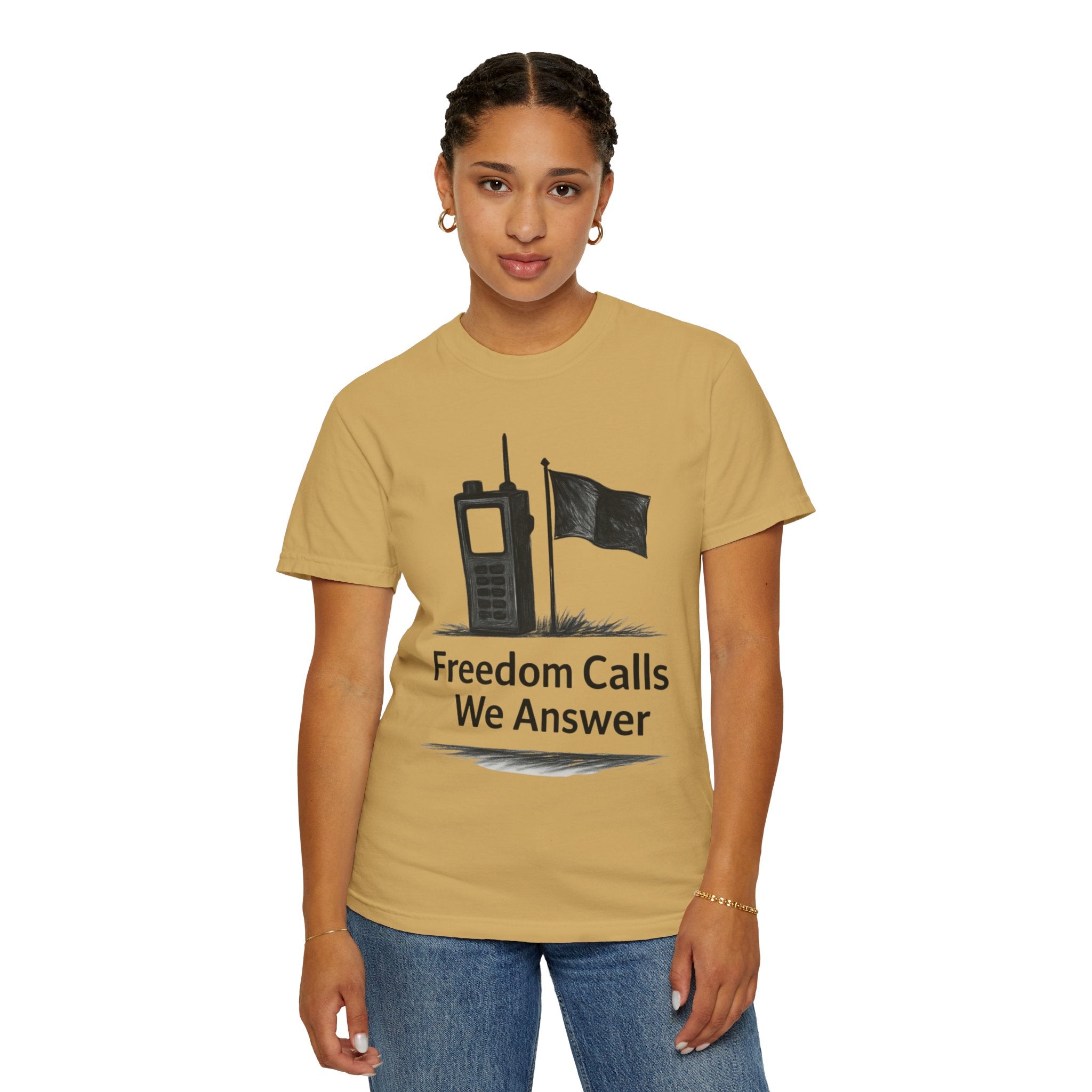 "Freedom Calls We Answer" Unisex Garment-Dyed T-shirt