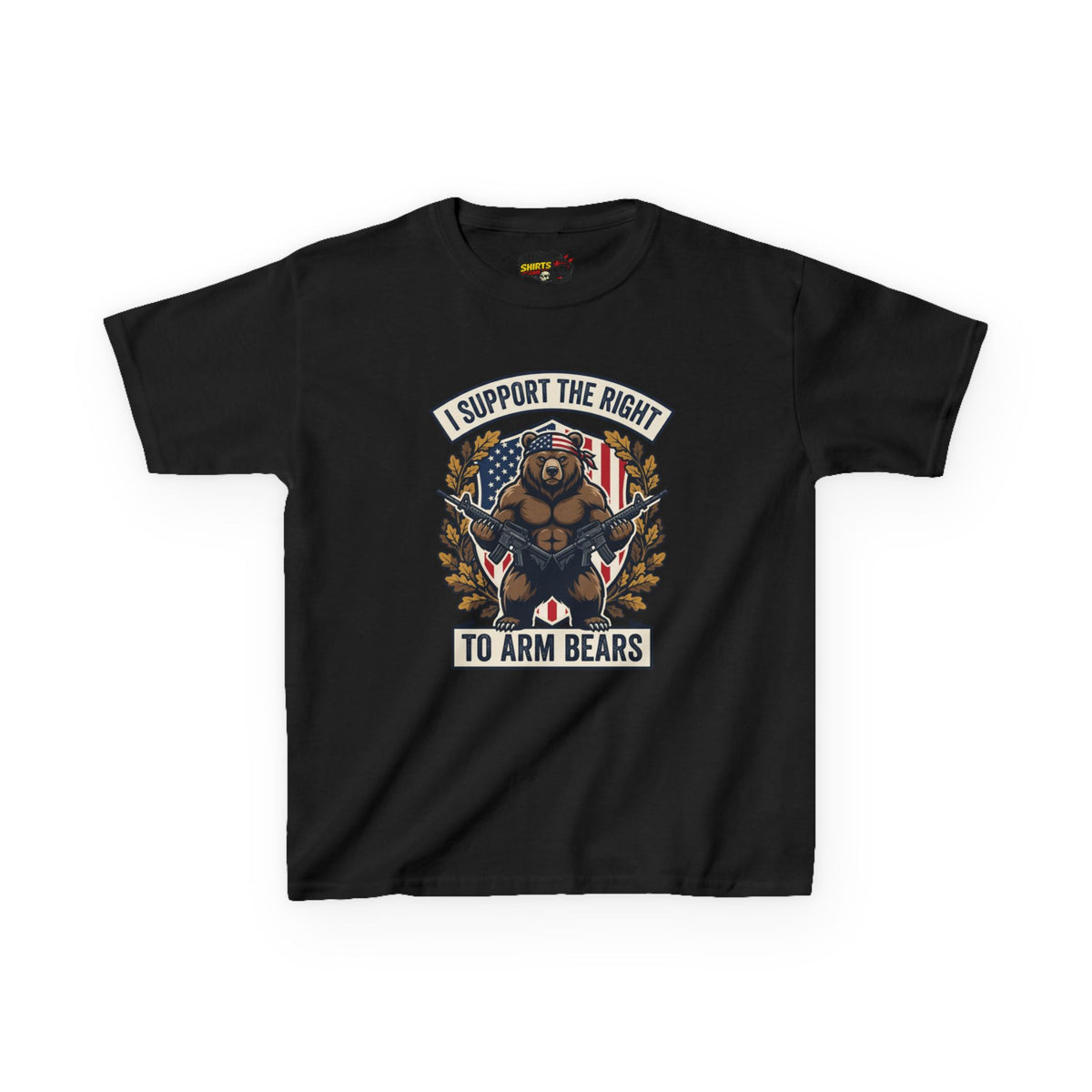 Kids T‑Shirt — "I Support The Right To Arm Bears" Patriotic Bear Graphic Tee