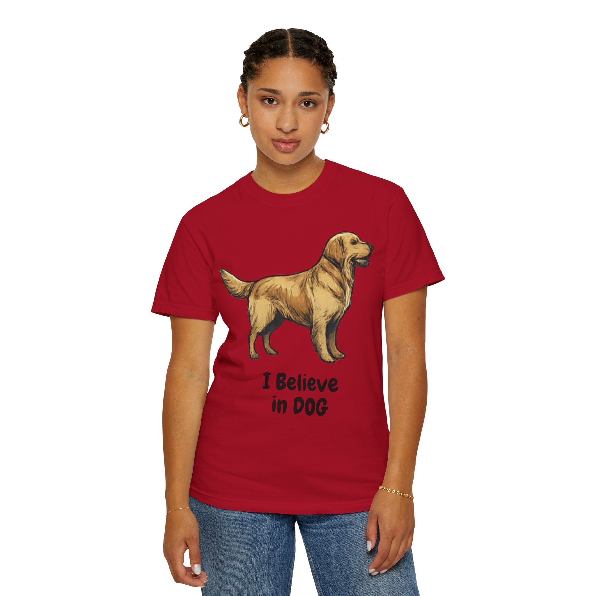 "I Believe in DOG" Unisex Garment-Dyed T-shirt