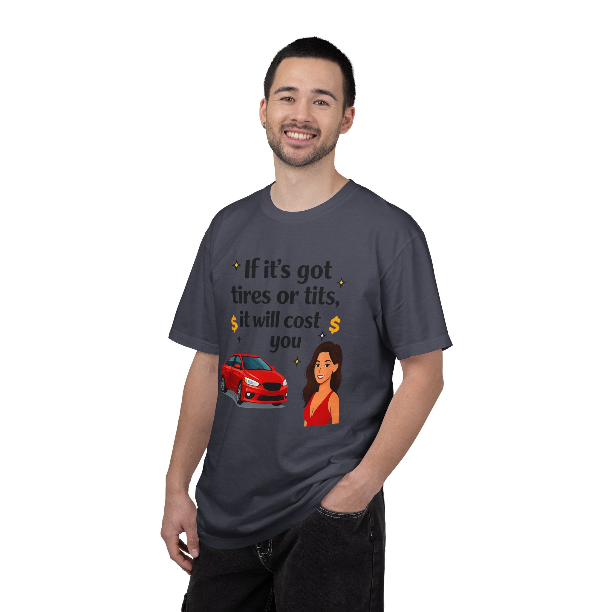 "Tires or Tits" Unisex Garment-Dyed T-shirt