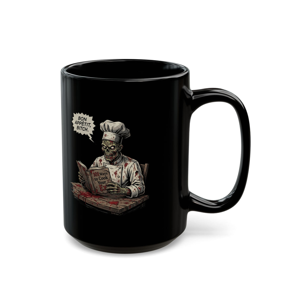 "Bon Appetit Bitch" Black Ceramic Mug