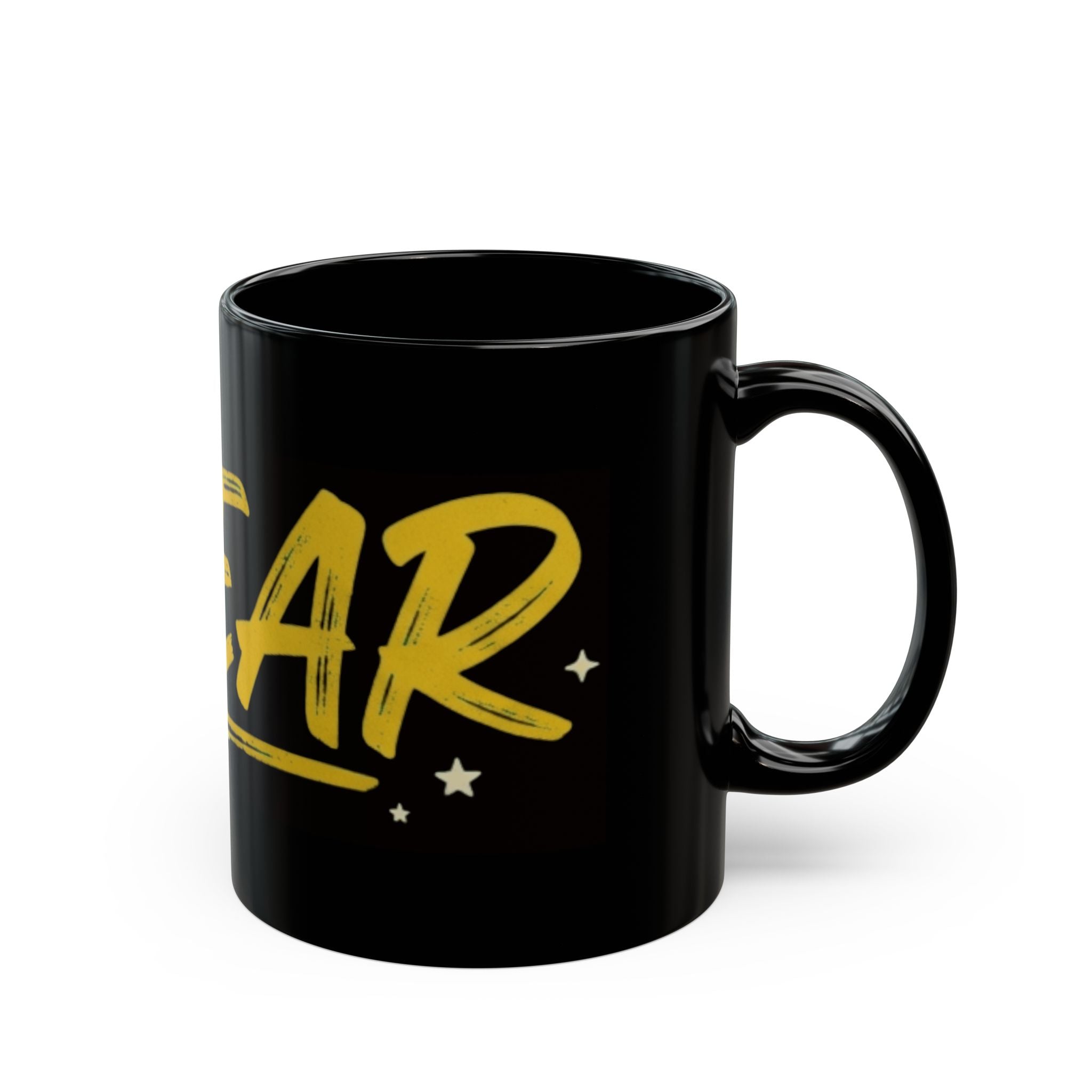 "Swear And Try Again" Black Ceramic Mug — Graphic