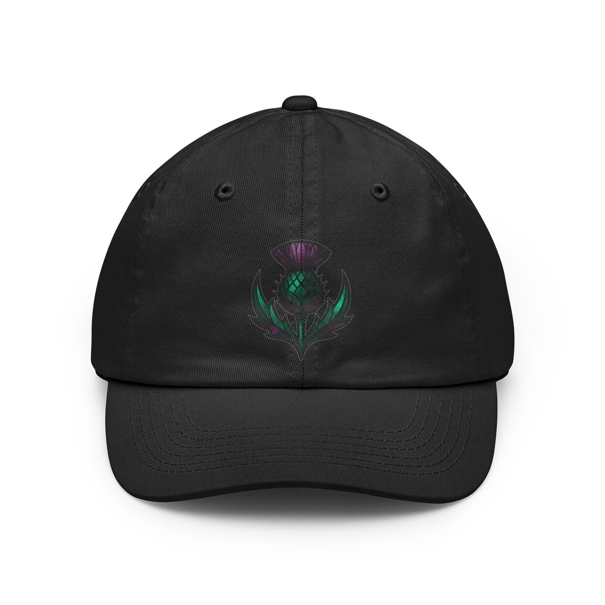 Color: Black | Stained Glass Floral Dad Hat — Graphic