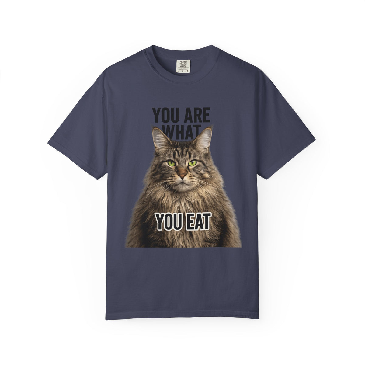 Color: Denim | You Are What You Eat - Cat 5 Unisex Garment-Dyed T-shirt