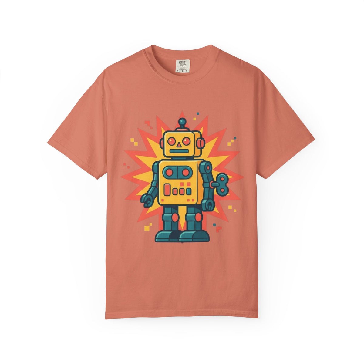 Color: Terracotta | Toy Robot Unisex Garment-Dyed Tee