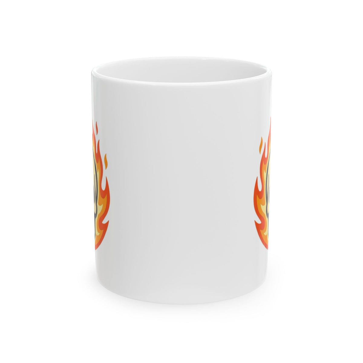 "Hellfire" White Ceramic Mug — Graphic