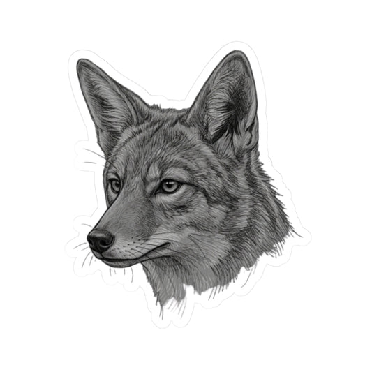"Pencil Sketch Art Coyote" Sticker