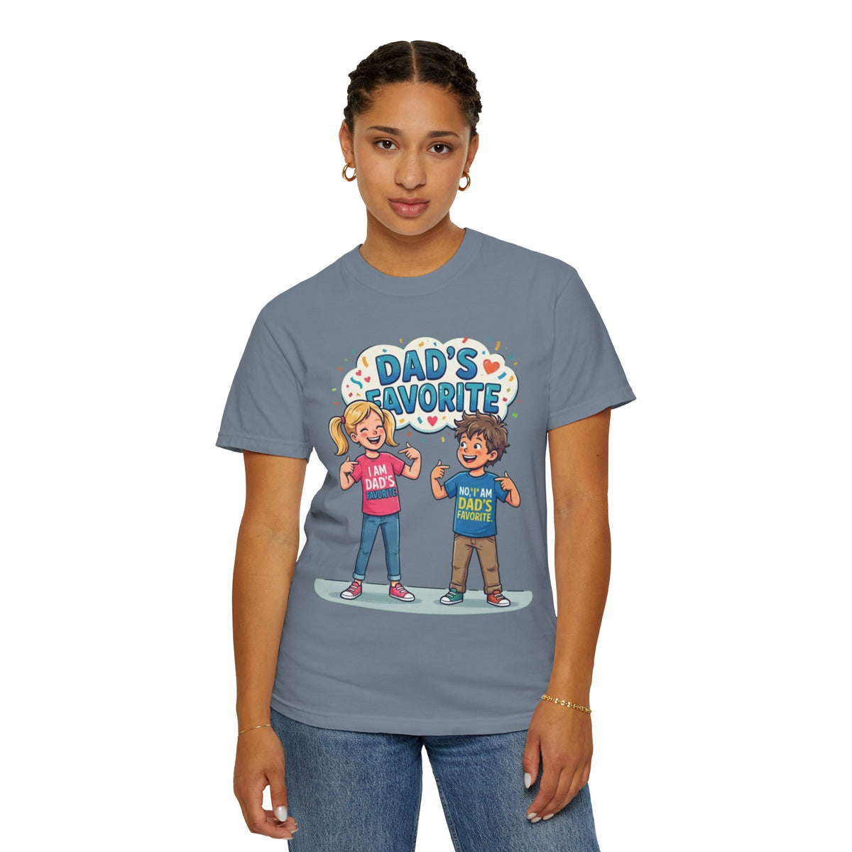 Color: Blue Jean | Dad's Favorite Unisex Garment-Dyed Tee