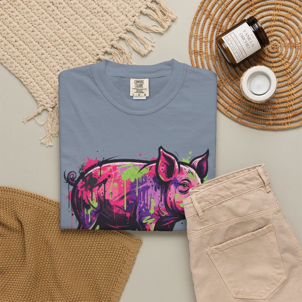 Barnyard Pig Unisex Garment-Dyed Tee