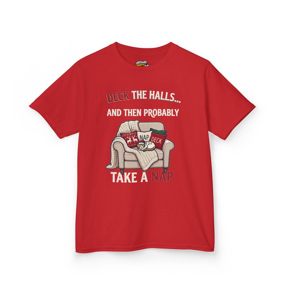 "Deck The Halls And Take A Nap" Kids Tee