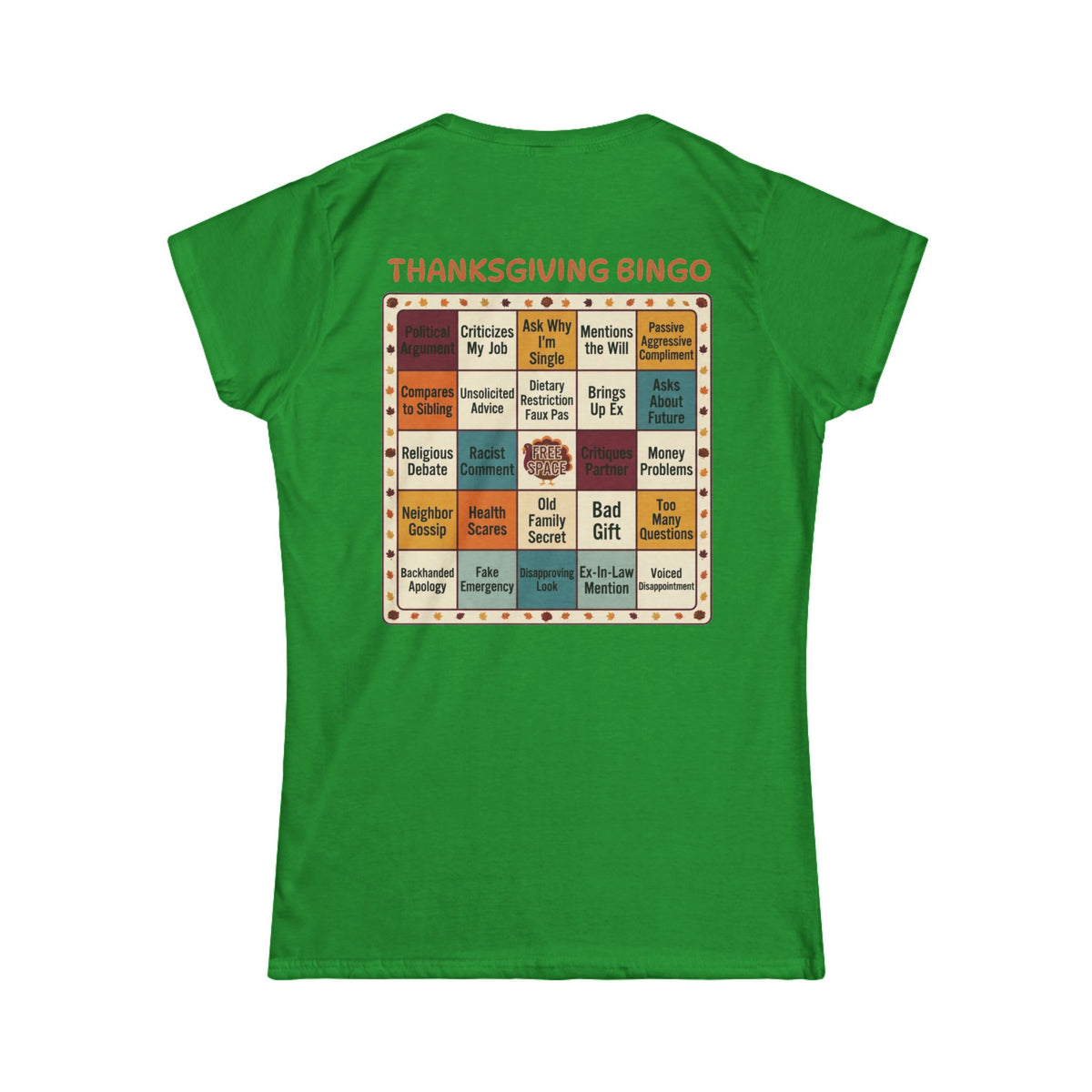 Color: Irish Green | Thankgiving Bingo Women's Tee