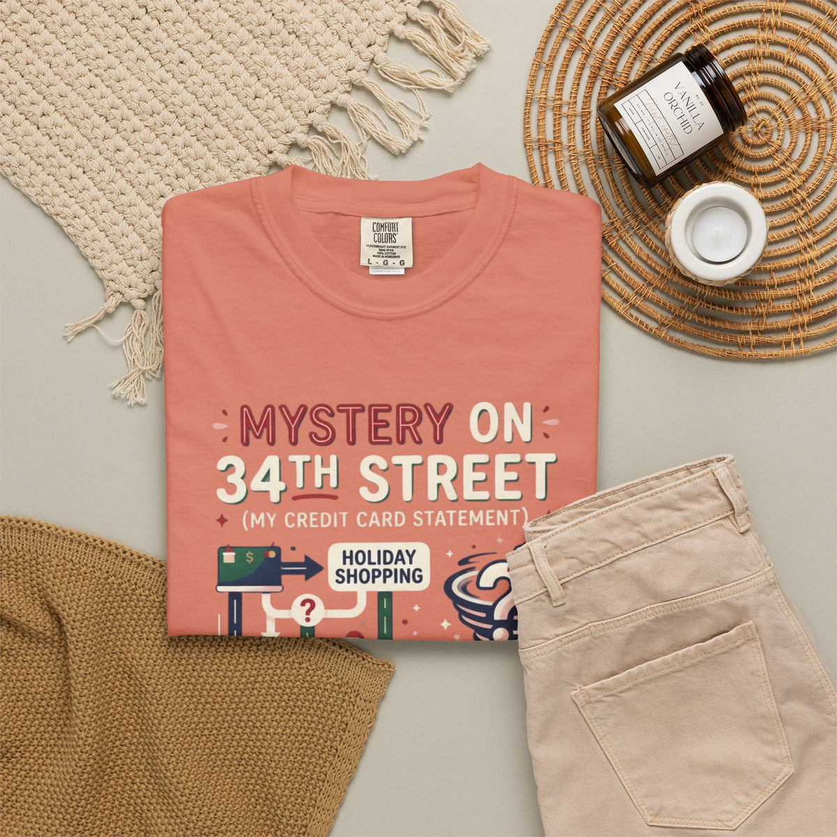 "Mystery On 34th Street" Unisex Garment-Dyed Tee