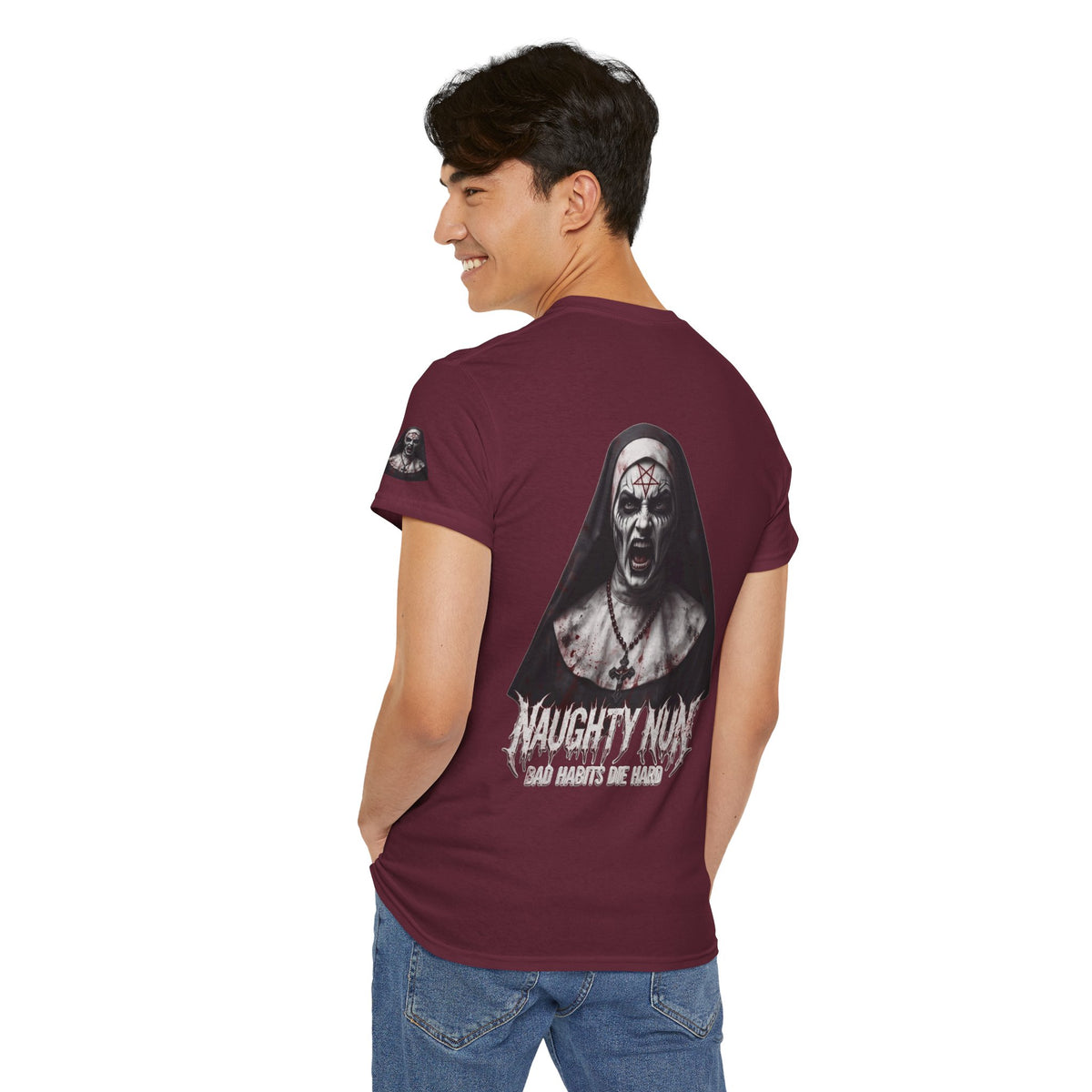 Color: Maroon | Naughty Nun Premium Graphic Tee