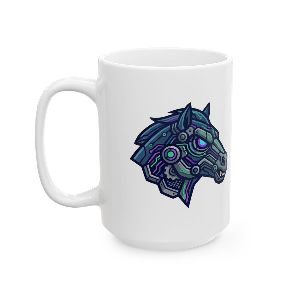 "Cyber Mustang" White Ceramic Mug — Graphic