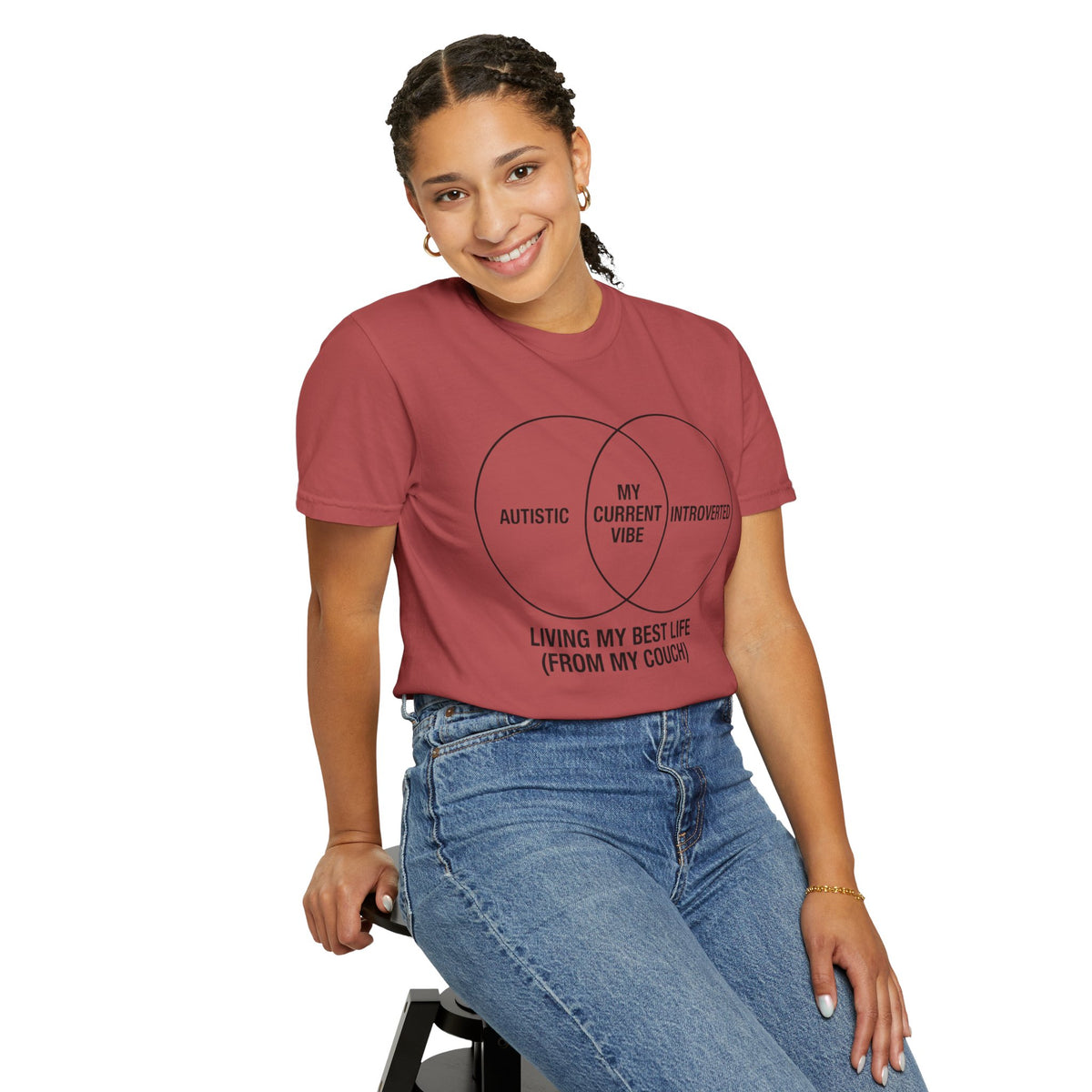 Color: Crimson | Living My Best Life Unisex Garment-Dyed Tee