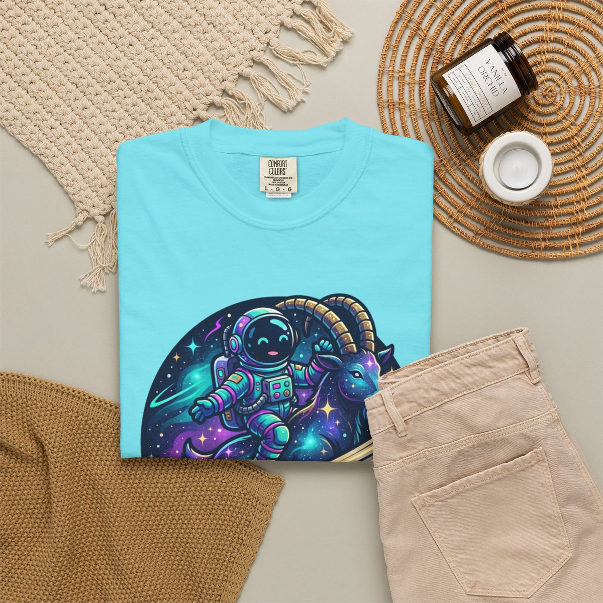 "Space Explorer Capricorn" Unisex Garment-Dyed Tee