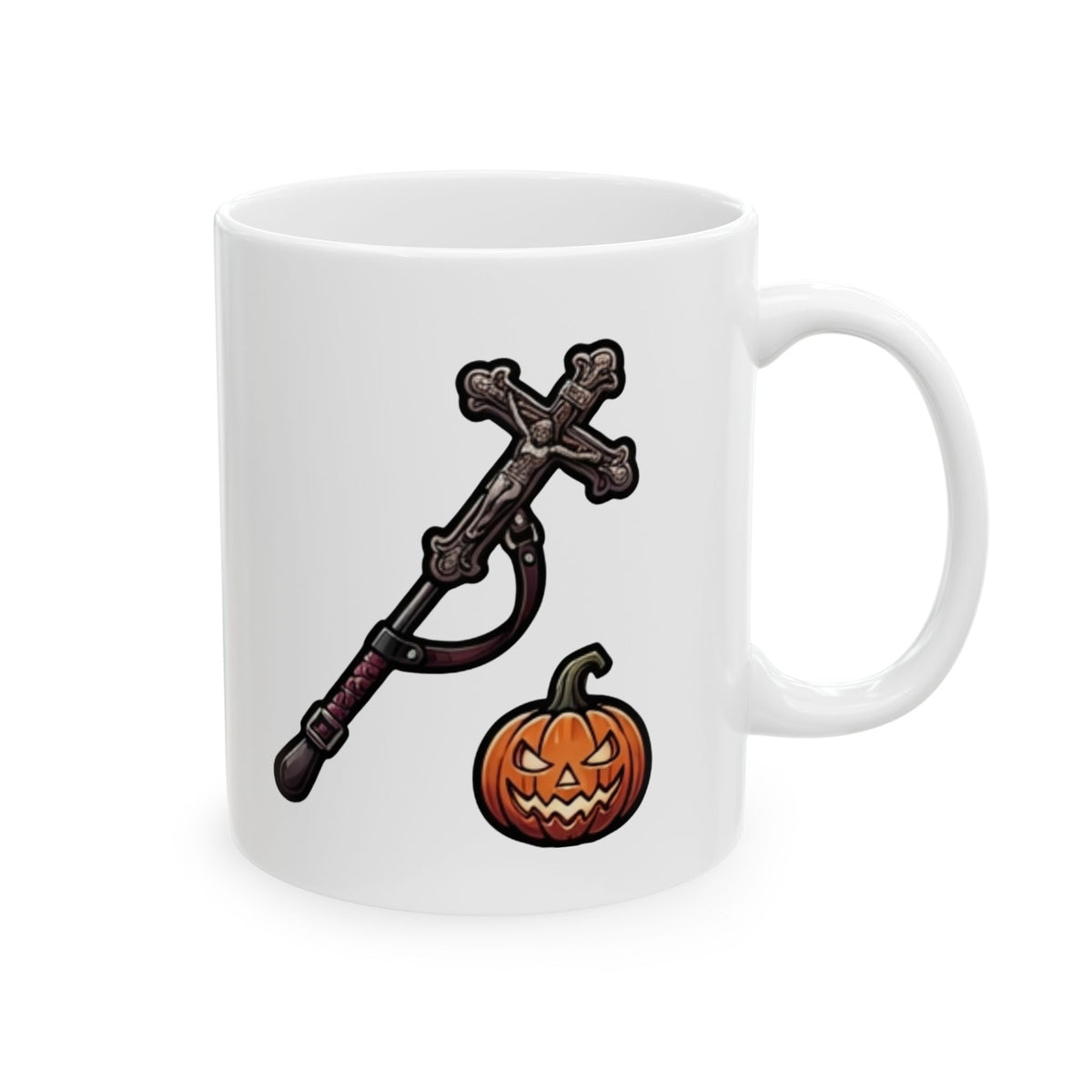 "Sexy Halloween Nun" White Ceramic Mug — Graphic