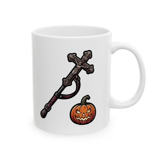 "Sexy Halloween Nun" White Ceramic Mug — Graphic