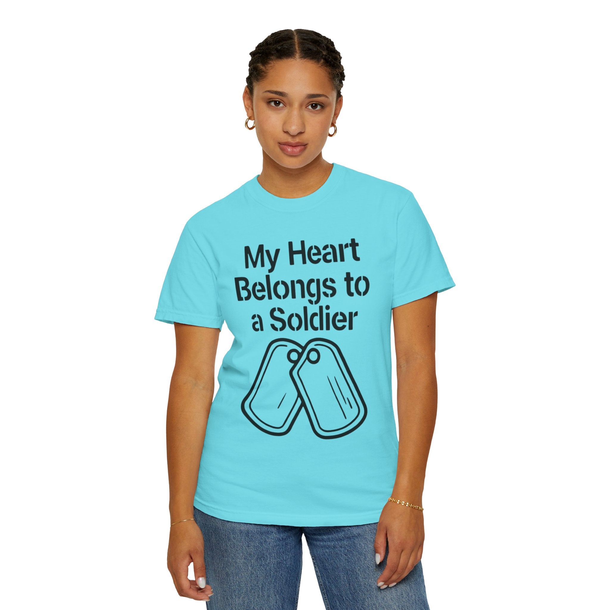 "My Heart Belongs to a Soldier" Unisex Garment-Dyed T-shirt